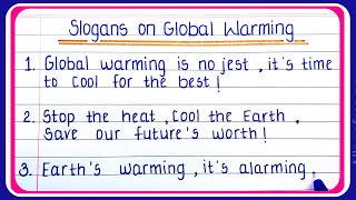 Slogans on Global Warming in English  Global Warming Slogans  10 Best Slogans on Global Warming [upl. by Suivatco]