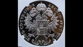 1780 Austria Thaler Restrike Silver オーストリア マリアテレジア リストライクプルーフターラー銀貨 [upl. by Eicirtap]