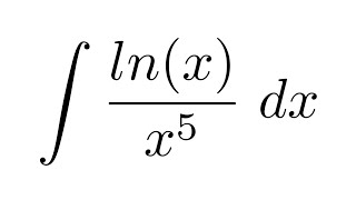 Integral of lnxx5 by parts [upl. by Draillih]