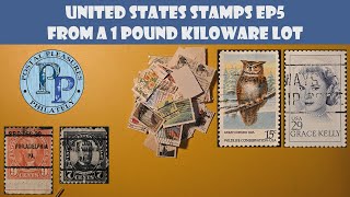 US Stamps Ep5  Unboxing More Treasures From A 1lb Kiloware Lot Of Collectable United States Stamps [upl. by Sellig]