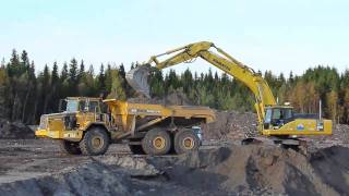 Komatsu PC450LC7 Loading Volvo A40 and Volvo Trucks [upl. by Katharyn]