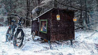 BIKE CAMPER IN EXTREME COLD with my Dog 10°F [upl. by Dede]