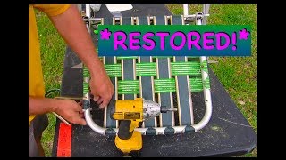 Lawn Chair Restore New Webbing  DIY [upl. by Nnayhs]