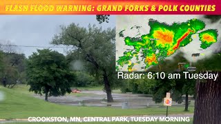 BREAKING NEWS FLASH FLOOD WARNING Grand Forks amp Polk Counties [upl. by Neelloc765]