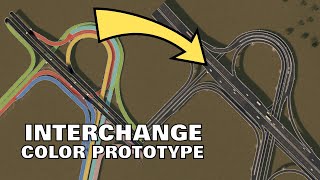 Cities Skylines  Interchange Design With a Color Prototype [upl. by Airdnola488]