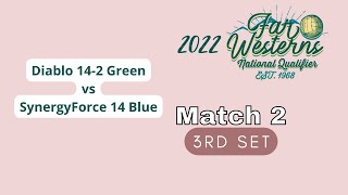 2022 NCVA Far Westerns Day1 Diablo 14 Green vs SynergyForce 14 Blue 3rd set [upl. by Inami]