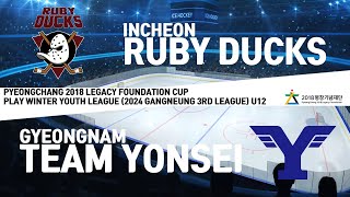 LIVE  INCHEON RUBY DUCKS VS GYEONGNAM TEAM YONSEI  U12 2024 PLAY WINTER YOUTH LEAGUE [upl. by Askari406]