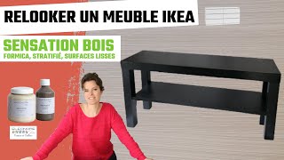 Je RELOOKE un meuble IKEA et crée du FAUX BOIS avec le SENSATION BOIS  Effet bluffant sur MELAMINÉ [upl. by Ramhaj]