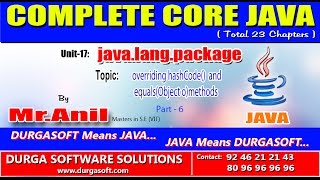 Core Java  javalangpackage  overriding hashCode and equalsObject omethods Part6 [upl. by Ytineres]