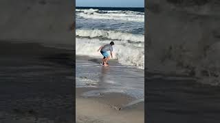 Skimming fail short fail skimboard shorebreak [upl. by Ripp574]