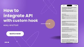 How to integrate the API on react native with custom hook [upl. by Imoian]