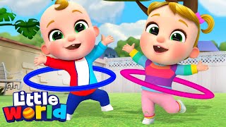 Hula Hoop Fun  Kids Songs amp Nursery Rhymes by Little World [upl. by Enyedy435]