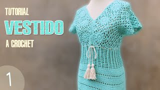 Vestido para mujer tejido a crochet paso a paso 1 de 3 [upl. by Seaman]