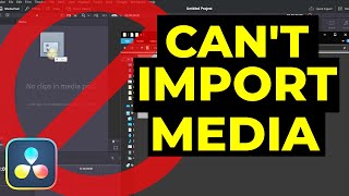 EASY FIX Why Davinci Resolve CANT IMPORT MEDIA [upl. by Ahsotan]