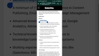 Deloitte hiring 2024  Deloitte off campus  Job for graduates  Freshers job deloitte job [upl. by Tik955]