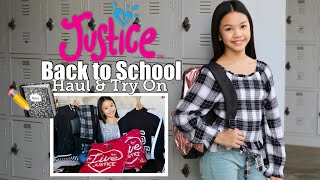 JUSTICE BACK TO SCHOOL HAUL  TRY ON [upl. by Betty]