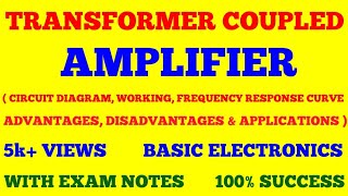 TRANSFORMER COUPLED AMPLIFIER  BASIC ELECTRONICS  WITH EXAM NOTES [upl. by Rosy]