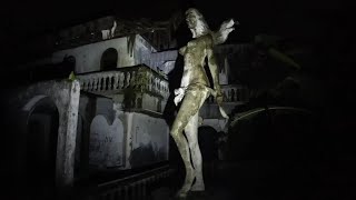 CCTV ghost of a bloody statue in an abandoned empty house [upl. by Kermy291]