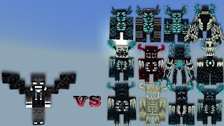 H2V AntiWorld Wither 123 vs Warden Plus Wardens  Mob Battle [upl. by Afihtan928]