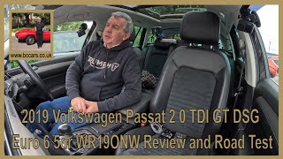 2019 Volkswagen Passat 2 0 TDI GT DSG Euro 6 5dr WR19ONW Review and Road Test [upl. by Hilly765]