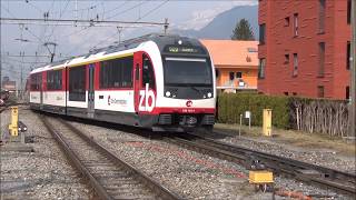 Meiringen  Zentralbahn und MeiringenInnertkirchen Bahn im März 2015 [upl. by Ritchie322]