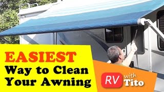 How To Tip Easiest Way to Clean an RV Awning [upl. by Oiredised]