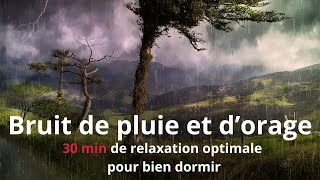 Bruit de forte pluie et dorage 30 minutes de relaxation optimale pour bien dormir [upl. by Ybeloc]