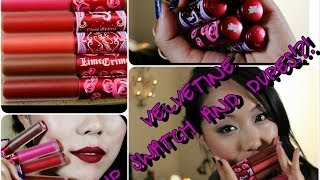 Lime Crime Velvetine Lip Swatch amp DUPES [upl. by Hamitaf34]