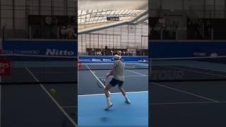 Jannik Sinner hitting backhands cross court Practice ATP Finals tennis [upl. by Gilmer]