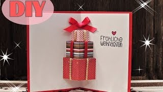 Weihnachtskarten selber basteln 7  Weihnachtsgeschenke  Christmas Card DIY [upl. by Nazler973]