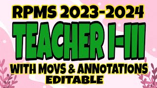 RPMS 20232024 FOR TEACHERS 1111 Tagalog Explanation [upl. by Ymot]