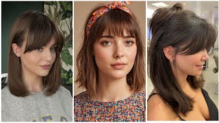 Trendy Medium Length HairStyles For Women Wavy Lob With Bangs [upl. by Aenet]