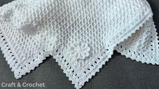 Easy amp Fast Crochet Baby BlanketCraft amp Crochet Blanket 3824  Crochet blanket  Blanket border [upl. by Durtschi452]