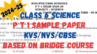 CLASS 6 SCIENCE PT 1  202425 SAMPLE PAPER  KV  CBSE curiousity  KENDRYA VIDYALAYA P T 1 2024 [upl. by Celtic431]