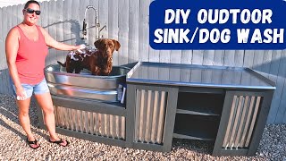 DIY Outdoor Dog Wash Station Sink [upl. by Kristel]