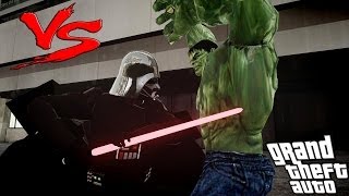 DARTH VADER STAR WARS VS THE INCREDIBLE HULK  GRAND THEFT AUTO [upl. by Ettenad]