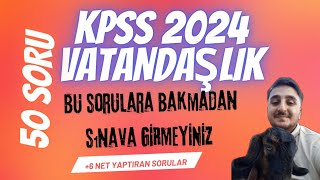 KPSS 2024 VATANDAŞLIKTAN GARANTİ ÇIKABİLECEK SORULAR kpss2024 kpss kpssvatandaşlıkkpssgüncelyks [upl. by Llennor537]