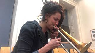 Laura Impallomeni playing jazz trombone on wheres your overcoat boy [upl. by Checani]