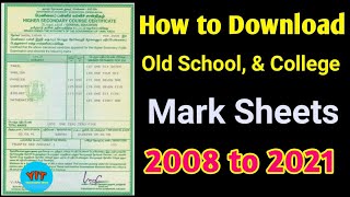 Download 10th amp 12th Old Mark Sheet 2008 to 2022 tamil  How to download Original Marksheet [upl. by Zarla]