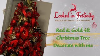 Red and Gold Magic Decorating a 4ft Christmas Tree for a festive glow [upl. by Oironoh]