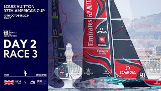 Louis Vuitton 37th Americas Cup Race 3  INEOS Britannia vs Emirates Team New Zealand  Full Replay [upl. by Aenahs]