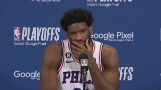 Me and James cant win alone  Joel Embiid after 76ers Game 7 loss to Celtics FULL  NBA on ESPN [upl. by Edmee]