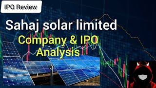 Sahaj Solar IPO Review  Company amp IPO Analysis Sahaj Solar IPO GMP today [upl. by Geof]