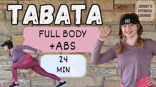 24 MIN FULL BODY TABATA HIIT WORKOUT  No Equipment No Repeat Home Workout [upl. by Attennaj]