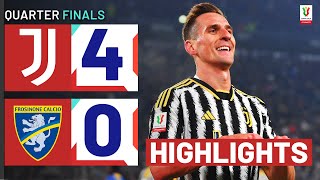 JUVENTUSFROSINONE 40  HIGHLIGHTS  Milik stars in gol fest  Coppa Italia Frecciarossa 202324 [upl. by Hcirdeirf]