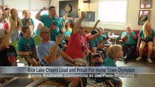 Rice Lake cheers loud and proud for Kenny Bednarek [upl. by Malilliw]