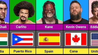 WWE Wrestlers Nationality  Wwe Wrestles From Different Countries [upl. by Conger]