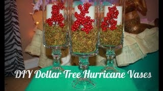 DIY Dollar Tree Hurricane Vases for Christmas [upl. by Llebasi736]