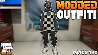 GTA 5 ONLINE HOW TO GET A CHECKERBOARD TRYHARD MODDED OUTFIT W BLACK JOGGERS  CLOTHING GLITCHES [upl. by Ahsla]