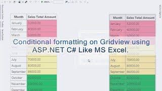 Apply formatting on Gridview based on condition Like Excel conditional formatting options [upl. by Anana]